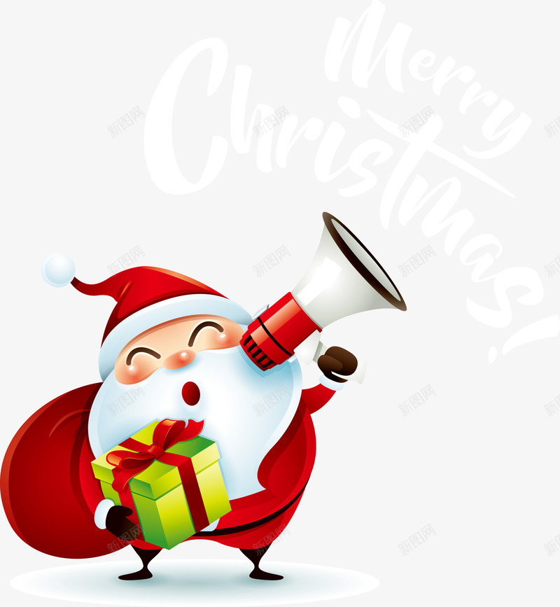 拿着喇叭的圣诞老人矢量图eps免抠素材_新图网 https://ixintu.com 号外号外 喇叭 圣诞老人 圣诞老人png 圣诞老人矢量图 矢量图 礼物