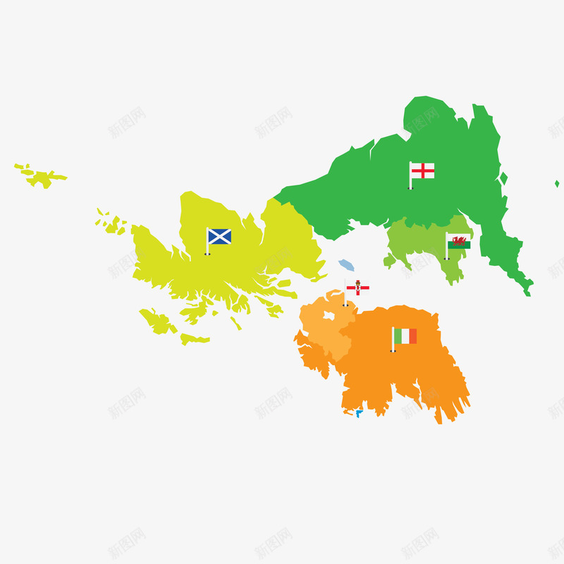 扁平化欧美地图不列颠群岛矢量图ai免抠素材_新图网 https://ixintu.com British Isles Map 不列颠群岛 位置 国家 地理 旗子 欧美地图 矢量图