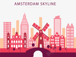 阿姆斯特丹旅游红色美丽的阿姆斯特丹高清图片