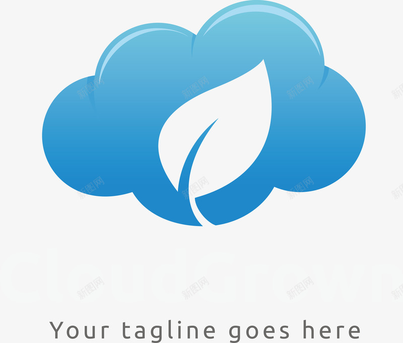 蓝色叶子云朵图图标png_新图网 https://ixintu.com LOGO设计 云 云logo 云朵 云朵LOGO 云朵logo 企业商标 创意云朵 图标 矢量云朵 精美云朵