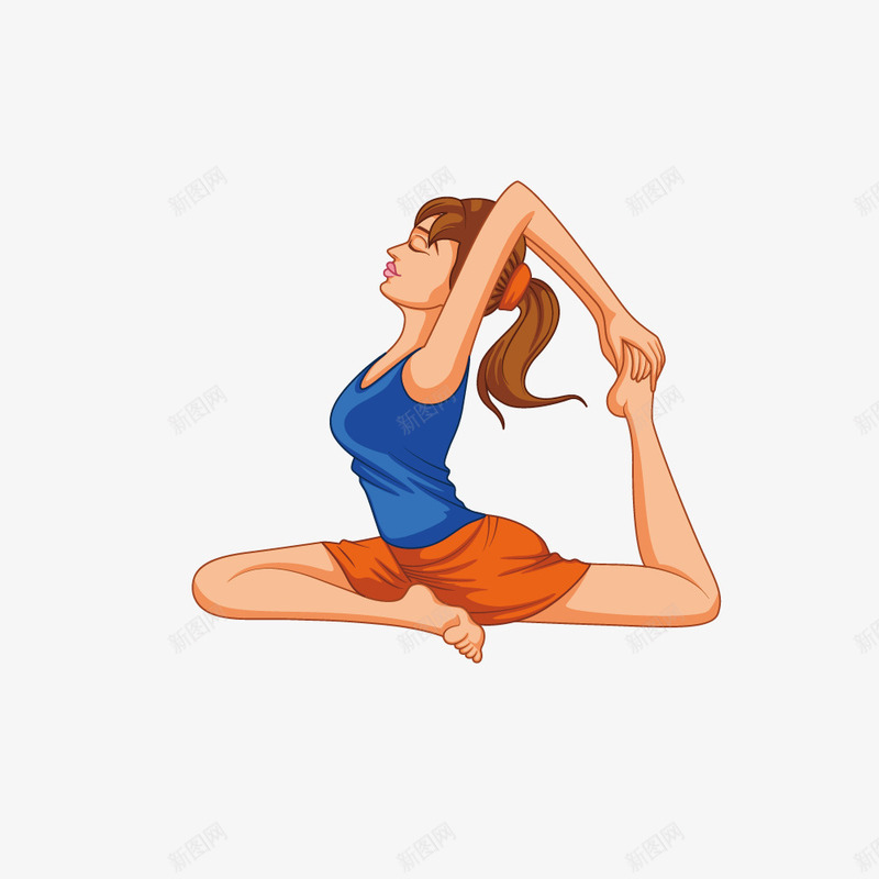女性瑜伽拉伸运动png免抠素材_新图网 https://ixintu.com 人物 健身 女性 拉伸