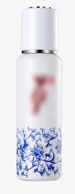白色银边圆柱形化妆品瓶子素材