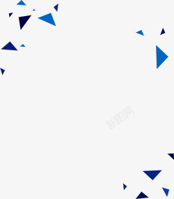 手绘蓝色三角矢量图素材