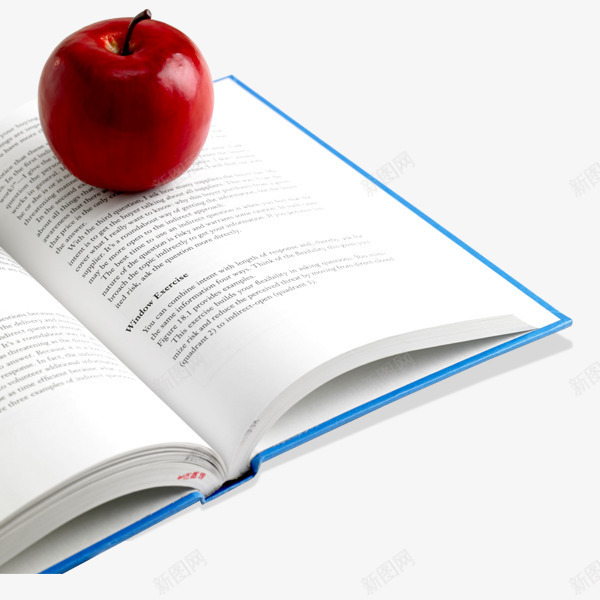 一本书上有苹果png免抠素材_新图网 https://ixintu.com 书页 简洁 苹果 装饰