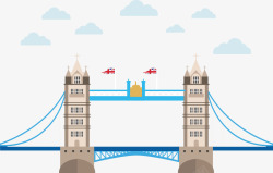 英国风景创意伦敦塔桥矢量图高清图片