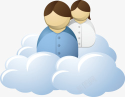 坐在千纸鹤上的男人坐在云朵上的男人与女人图标高清图片