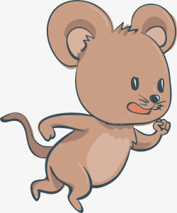 棕色小老鼠奔跑的小老鼠矢量图高清图片