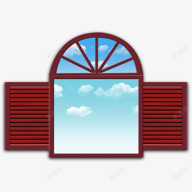 窗外的风景png免抠素材_新图网 https://ixintu.com 天空 白云 窗户 门窗 风景