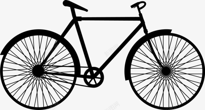 黑色简洁自行车图标图标