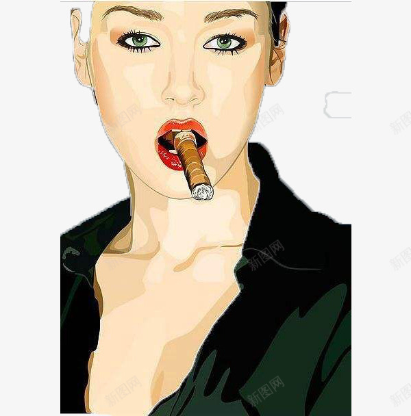 抽烟的女人png免抠素材_新图网 https://ixintu.com 不健康 不利 伤身 卡通 危害 手绘 抽烟 抽烟的女人 美女
