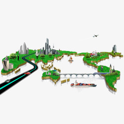 概念城市创意地图高清图片