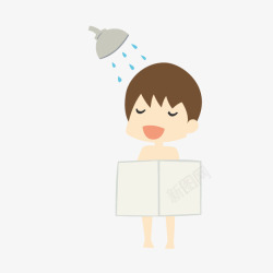 男孩洗澡运动卡通卡通健身洗澡的小高清图片