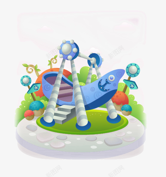 卡通插画png免抠素材_新图网 https://ixintu.com 卡通 卡通插画 房子 电视 电话 电话亭 白云 花洒 草地 韩国