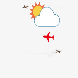 飞行的路线不同穿梭云间矢量图高清图片