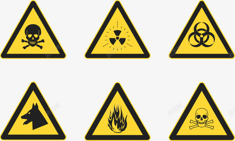 设置三角警告危险标志png免抠素材_新图网 https://ixintu.com 交通标志 危险标志 标志