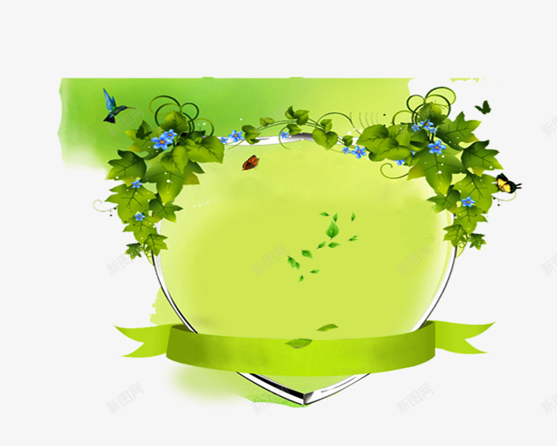绿色环保心形框png免抠素材_新图网 https://ixintu.com 化妆美容 心形框架 框架 海报设计 淘宝 绿叶 绿色环保 美容 装饰 边框