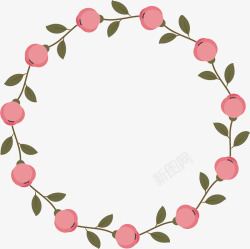 粉色花苞花环素材