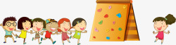 儿童攀岩墙壁儿童节攀岩的小朋友高清图片