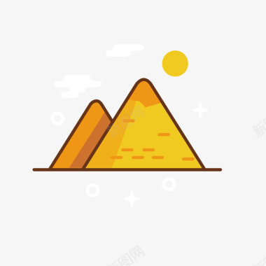 黄色三角形金字塔图标图标