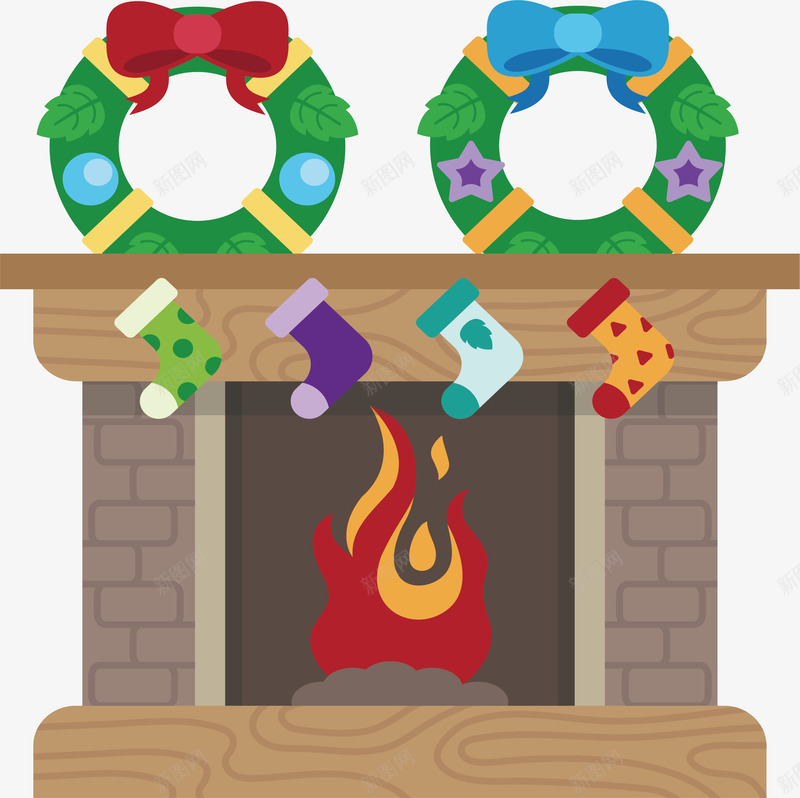 温暖的壁炉png免抠素材_新图网 https://ixintu.com 圣诞壁炉 圣诞节 圣诞花环 壁炉 温暖壁炉 矢量png