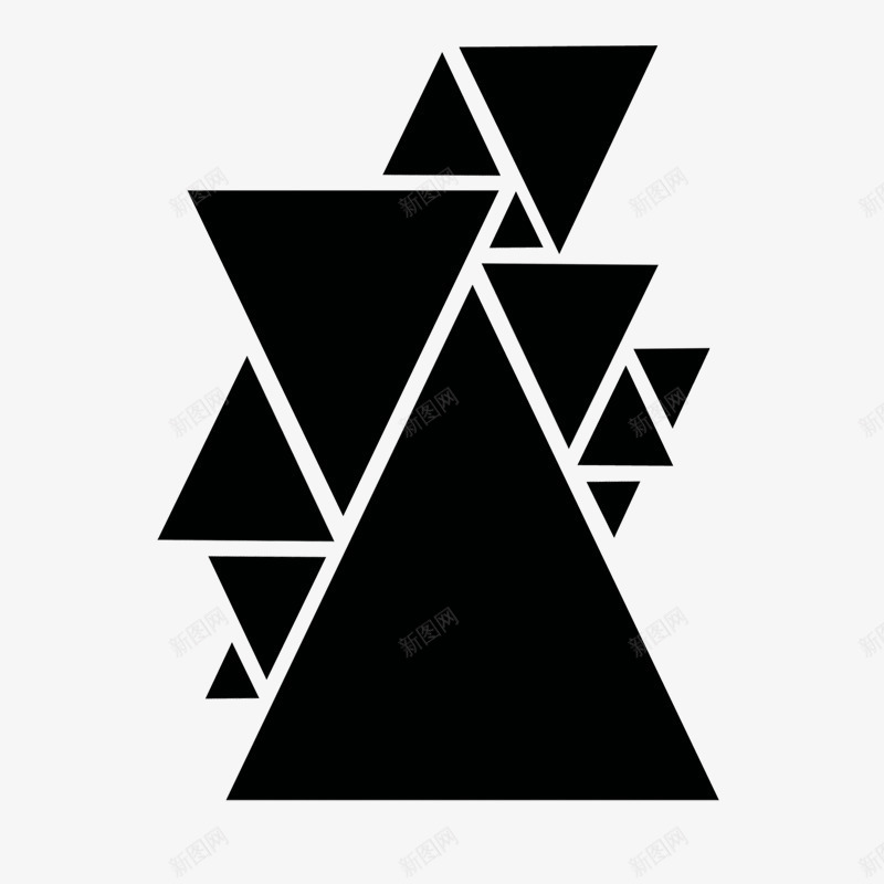 黑色几何图形png免抠素材_新图网 https://ixintu.com 三角形 几何 叠加 简约 黑色