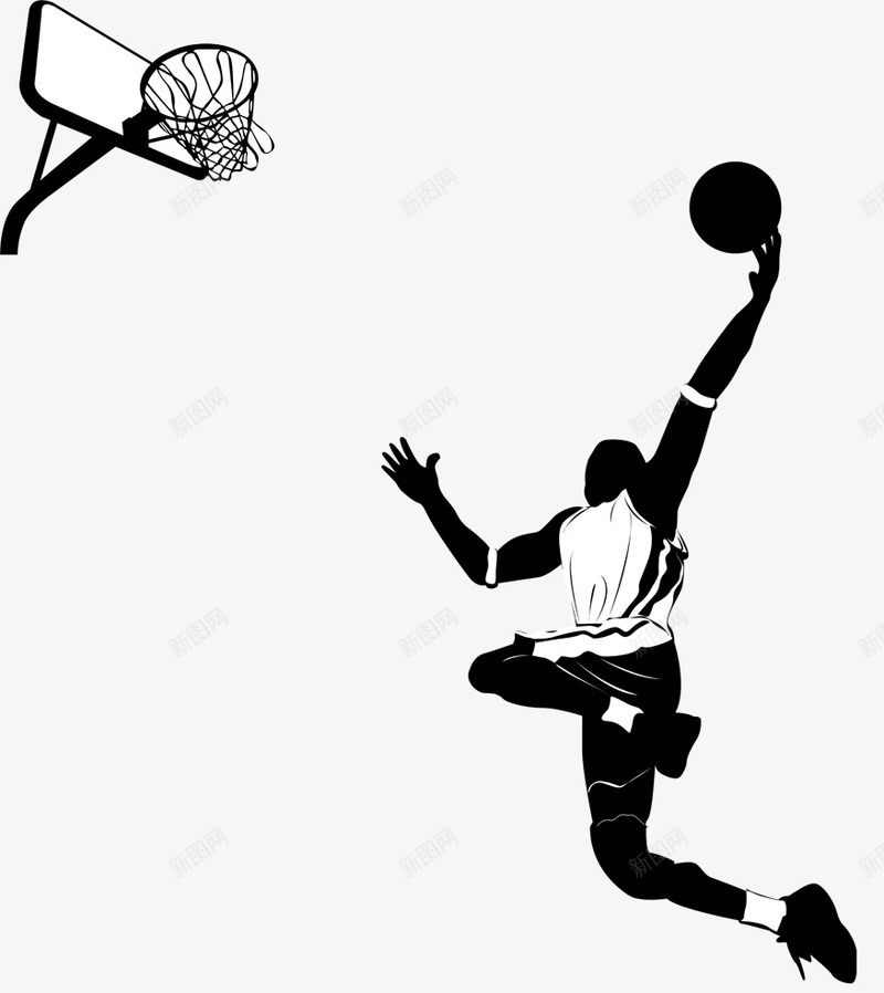 篮球运动员png免抠素材_新图网 https://ixintu.com 打篮球 灌篮剪影 篮球剪影 篮球运动员