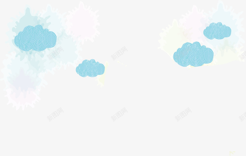 蓝色创意云朵装饰png免抠素材_新图网 https://ixintu.com 云朵 创意 蓝色 装饰 设计