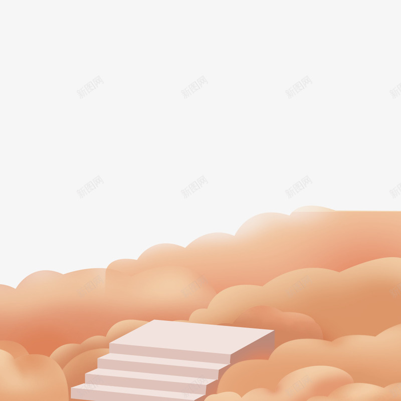 卡通手绘楼梯png免抠素材_新图网 https://ixintu.com 云彩 台阶 彩色 攀登 楼梯 步行 白云 走 锻炼