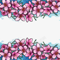 浪漫水彩手绘樱花矢量图素材