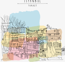 土耳其城市插画素材