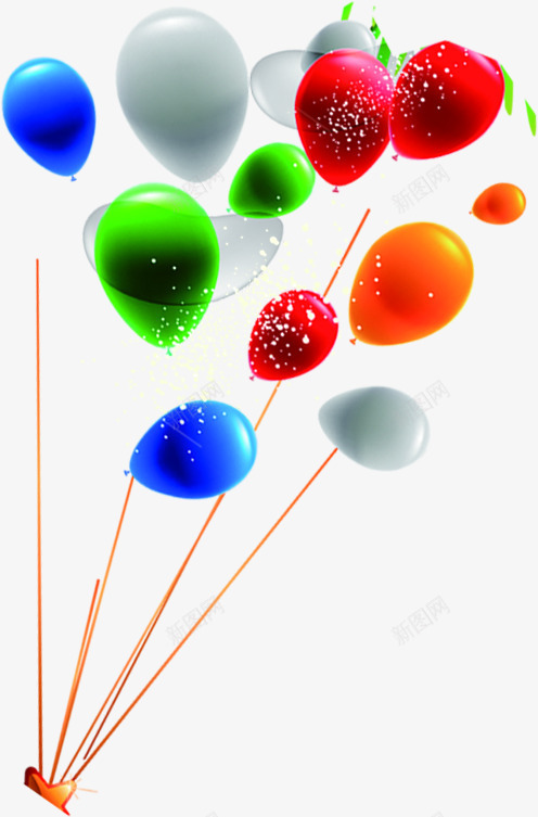 彩色气球装饰星光png免抠素材_新图网 https://ixintu.com 彩色 星光 气球 装饰