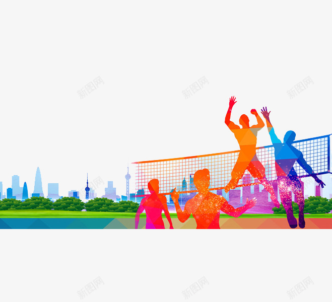 排球比赛png免抠素材_新图网 https://ixintu.com 人物 手绘 排球 运动