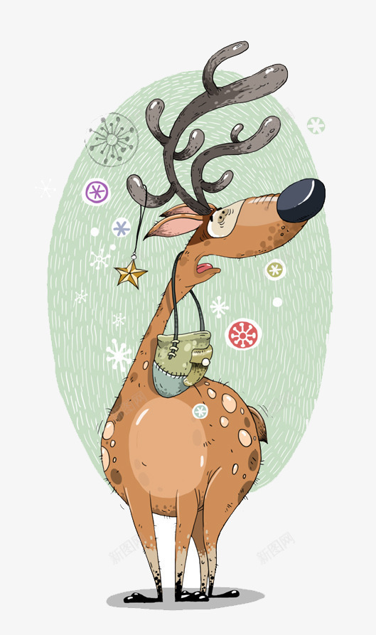 欧美创意麋鹿插画png免抠素材_新图网 https://ixintu.com 欧美创意插画 欧美动物插画 麋鹿插画