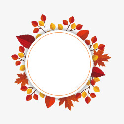 秋天图案装饰图案秋天叶子花环矢量图高清图片