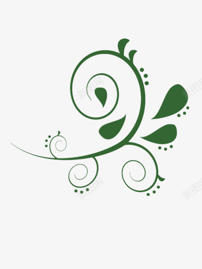 简洁绿色树枝装饰图png免抠素材_新图网 https://ixintu.com 简洁 绿叶 绿色 装饰 设计