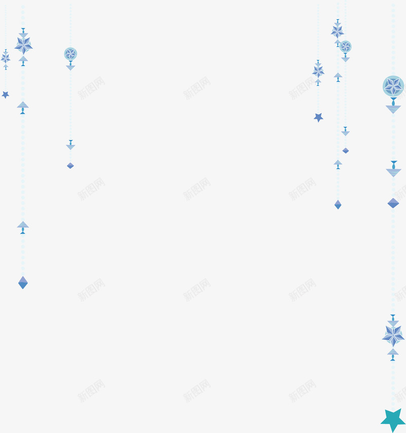 蓝色星光点缀png免抠素材_新图网 https://ixintu.com 星光 蓝色星光点缀