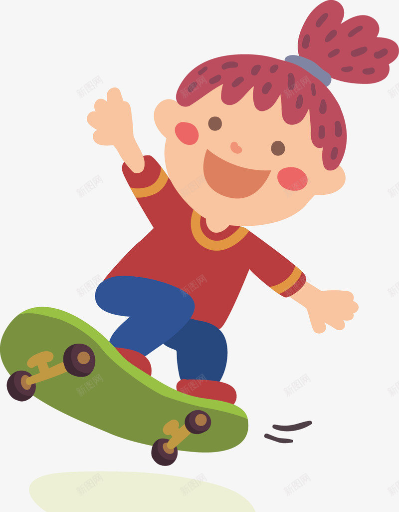 滑板女孩插画png免抠素材_新图网 https://ixintu.com 人物 儿童 卡通人物 城市 孩子 手绘 插图 溜冰 滑板 滑板女孩插画免费下载 漫画 画 运动
