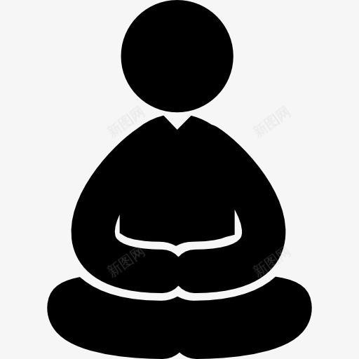 瑜伽冥想的姿势坐着的人的图标png_新图网 https://ixintu.com humanpictos 人 冥想 坐着 放松 瑜伽 运动