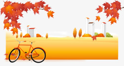 矢量边角城市秋天风景图高清图片