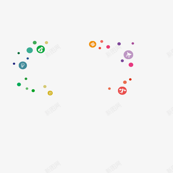 漂浮配饰物png免抠素材_新图网 https://ixintu.com 七彩 圆点 漂浮 装饰 配图
