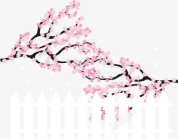 满园春色粉红樱花矢量图素材