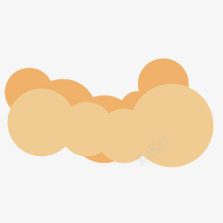 土黄色的卡通云朵素材