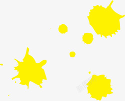 手绘黄色圆点素材