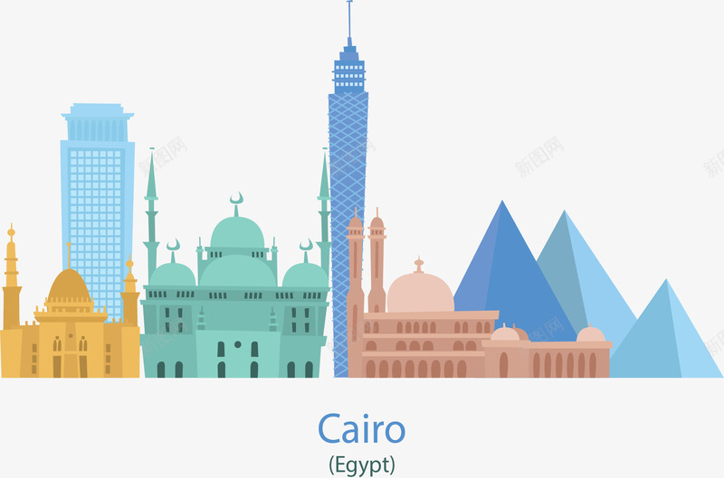 彩色埃及开罗城市矢量图ai免抠素材_新图网 https://ixintu.com 埃及 埃及开罗 埃及旅游 开罗 开罗城市 矢量png 矢量图