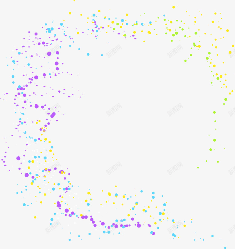 多彩颜料框架png免抠素材_新图网 https://ixintu.com 多彩框架 斑斓圆点 清新涂料 绘画 美术 颜料