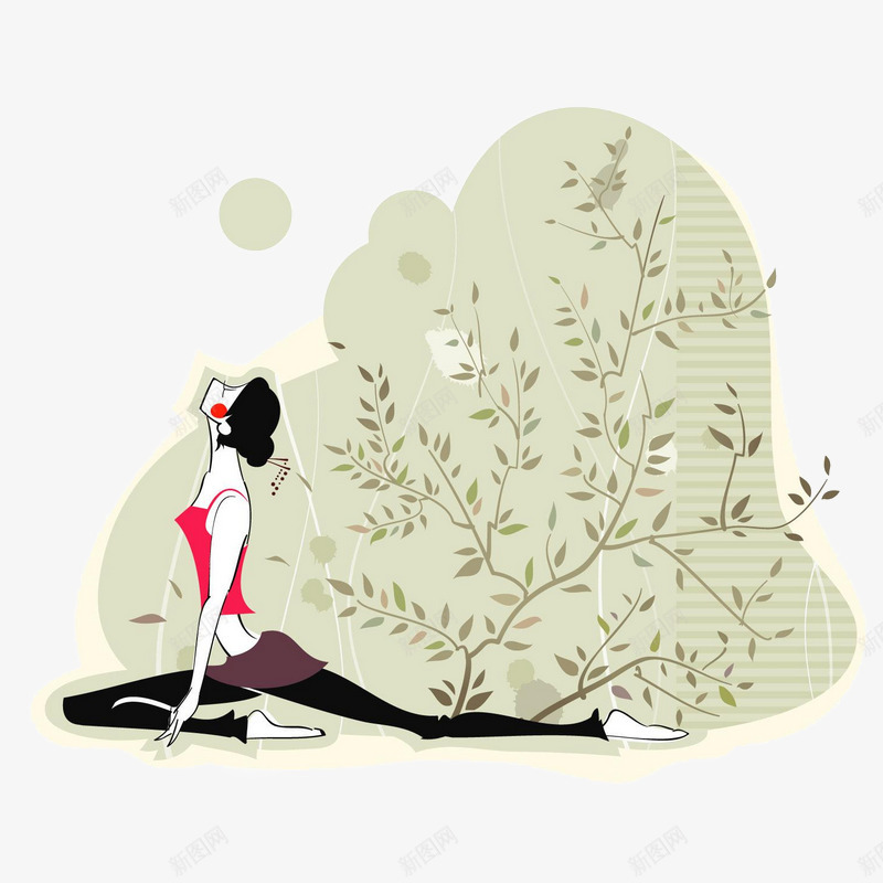 韩国瑜伽插画三png免抠素材_新图网 https://ixintu.com 健身 瑜伽 瑜伽培训 美女 运动