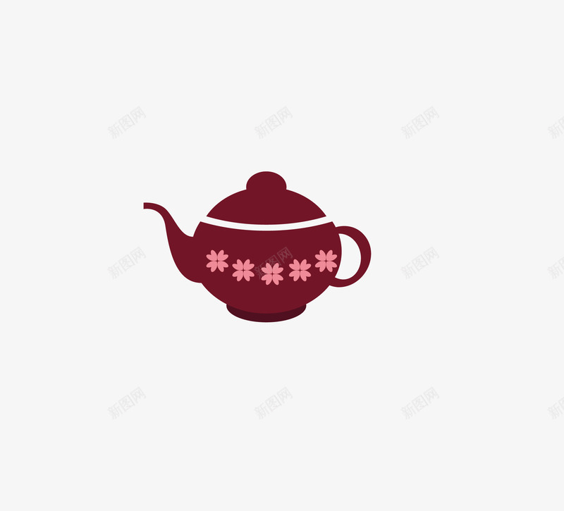 樱花茶壶png免抠素材_新图网 https://ixintu.com 和风 日本 茶壶 茶道
