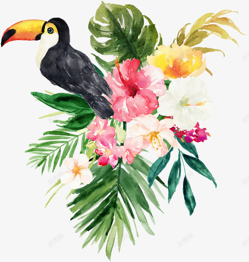 黑色鸟儿坐在花朵上png免抠素材_新图网 https://ixintu.com 卡通 坐在花朵上的美少女 小清新 手绘 植物 水彩 花卉 花朵 花朵组合 黑色鸟儿