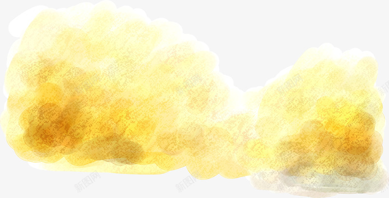 创意合成水彩黄色的云朵png免抠素材_新图网 https://ixintu.com 云朵 创意 合成 水彩 黄色