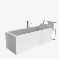 浴室缸模型白色厕所浴室缸高清图片